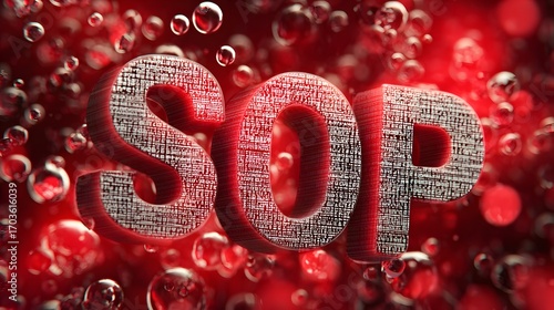 Modern digital rendering of SOP uniting futuristic technology with traditional procedural guidelines on an innovative gradient background