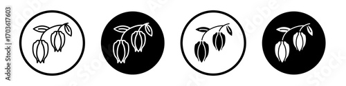 Ylang ylang icon collection in black and white filled and outlined style for web.