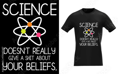Scientific truth transcends personal beliefs illustrated with bold typography and contrasting colors