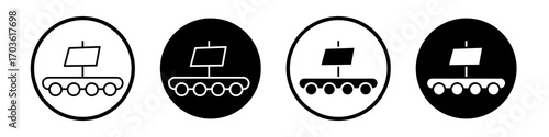 Wood Raft icon collection in black and white filled and outlined style for web.