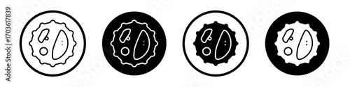 White blood cell icon collection in black and white filled and outlined style for web.