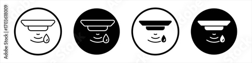 Water sensor icon collection in black and white filled and outlined style for web.