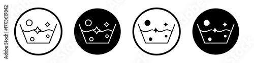 Soak icon collection in black and white filled and outlined style for web.