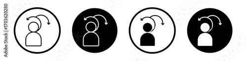 Scrum master icon collection in black and white filled and outlined style for web.