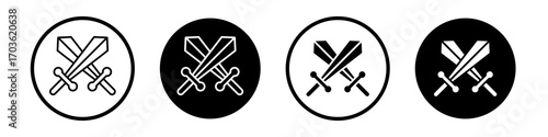 Role playing game icon collection in black and white filled and outlined style for web.