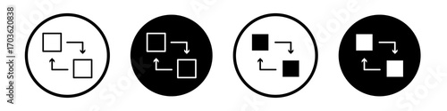 Replacement icon collection in black and white filled and outlined style for web.