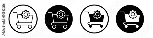 Procurement icon collection in black and white filled and outlined style for web.