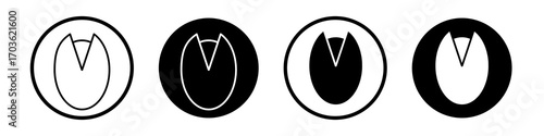 Pistachio icon collection in black and white filled and outlined style for web.