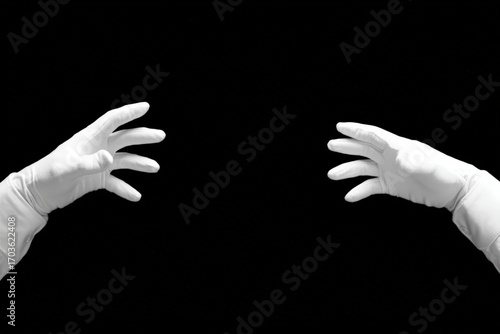Wallpaper Mural Two white gloved hands reaching out against a black background (1) Torontodigital.ca