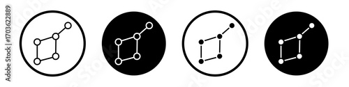 Lyra Constellation icon collection in black and white filled and outlined style for web.