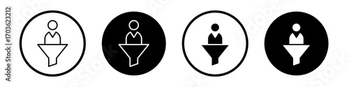 Lead conversion icon collection in black and white filled and outlined style for web.
