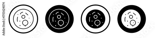 Human cells icon collection in black and white filled and outlined style for web.