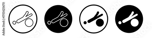 Fitness Ball icon collection in black and white filled and outlined style for web.