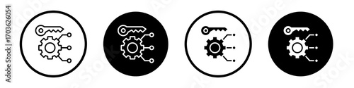 Factor icon collection in black and white filled and outlined style for web.