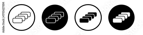 Depth perception icon collection in black and white filled and outlined style for web.