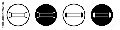 Chest expander icon collection in black and white filled and outlined style for web.