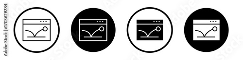 Bounce rate icon collection in black and white filled and outlined style for web.