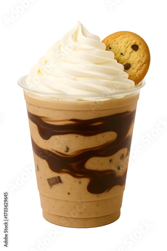 Delicious cookie and cream milkshake with whipped cream and chocolate drizzle