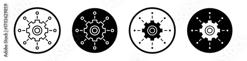 BPM icon collection in black and white filled and outlined style for web.