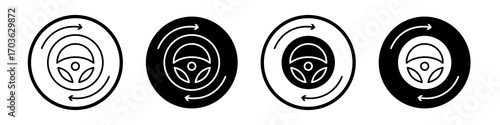 Autopilot icon collection in black and white filled and outlined style for web.