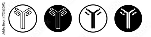 Antibody icon collection in black and white filled and outlined style for web.