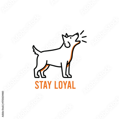 Vector art of dog outline for stay loyal concept