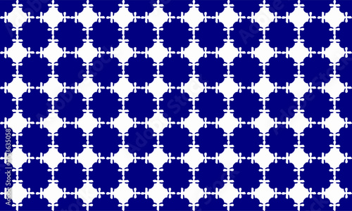 Blue dot louis block, Tiled floor Pattern, seamless geometric pattern in two tone blue. blue flower checkerboard, chessboard seamless Repeat pattern design for fabric printing