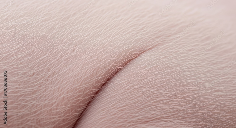 Fototapeta premium Close up of pig skin with soft hair and crease in flesh