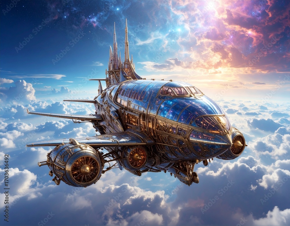 Naklejka premium future airplane in the sky