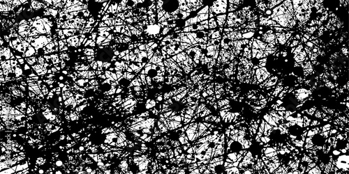 Abstract floral art of a seamless black and white marble stone wallpaper with a subtle vintage grunge texture