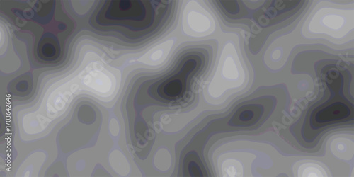 Abstract gray topographic contours with layered gradations resembling terrain map suitable for presentations or backgrounds.