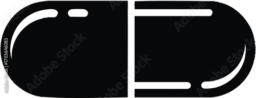 Black Pill A Simplified Graphic Representation of Medication Capsule