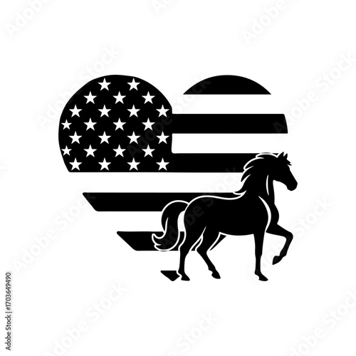 Horse Vector, Horse Svg Cut File, Horse And Flower