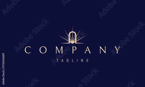A vector golden logo featuring an abstract image a radiant arch glowing with light, symbolizing gateway, hope, vision, and inspiration.