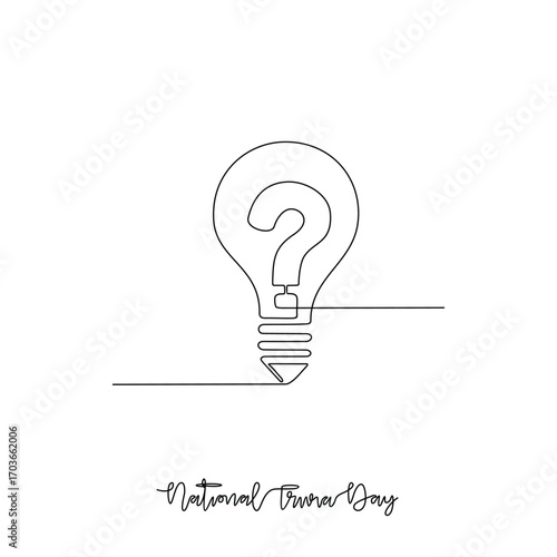 Wallpaper Mural One continuous line drawing of National Trivia Day vector illustration. National Trivia Day themes design concept in simple linear continuous line. Great design for campaign and business purpose. Torontodigital.ca