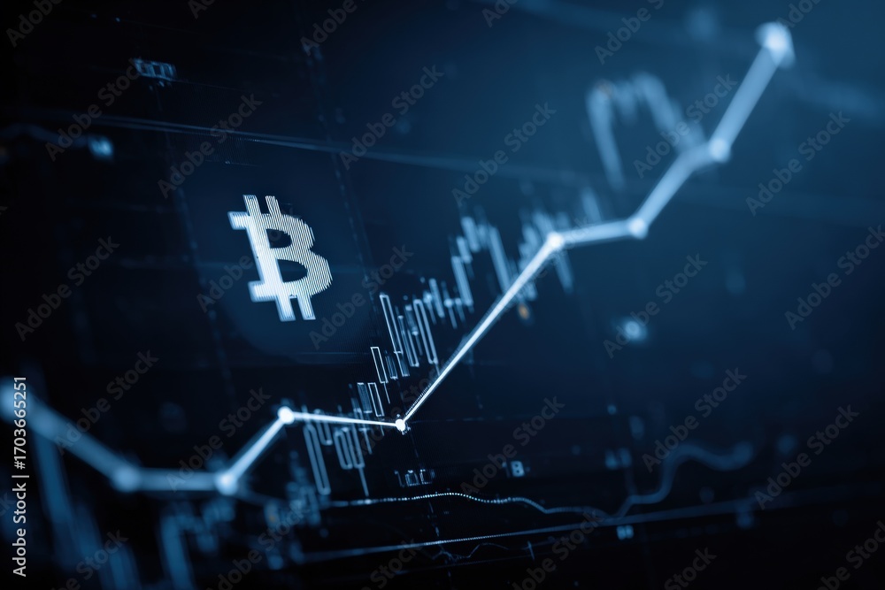 Fototapeta premium Cryptocurrency chart, upward trend