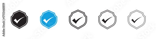Shield check Icon collection for web design