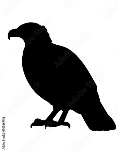 Simple black eagle silhouette icon design
