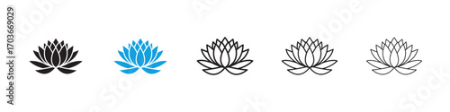 Water lily Icon collection for web design