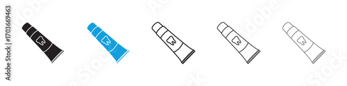 Toothpaste tube Icon collection for web design