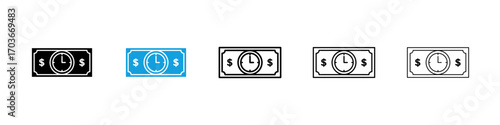 Time is money Icon collection for web design