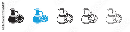 Sunflower oil Icon collection for web design