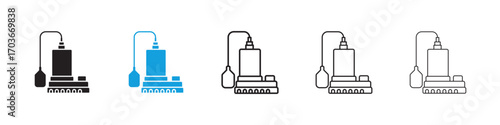 Sump pump Icon collection for web design