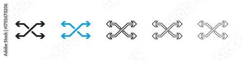 Shuffle arrow Icon collection for web design