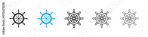 Ship wheel Icon collection for web design