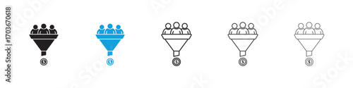 Sales funnel Icon collection for web design