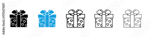 Present gift box Icon collection for web design