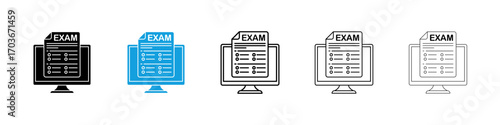 Online exam test Icon collection for web design