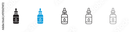 Oil dropper bottle Icon collection for web design
