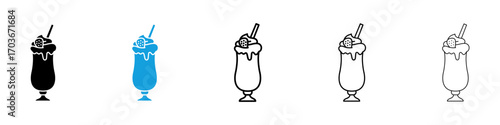 Milk shake Icon collection for web design